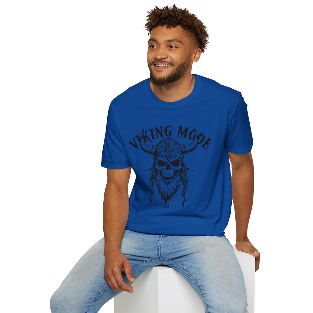 Viking Mode T-Shirt — Skull Horned Helmet Graphic