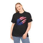American Flag Kiss T‑Shirt – Patriotic USA Lip Print Tee for 4th of July