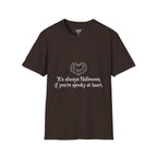 Halloween Bat Heart T-Shirt — "It's Always Halloween If You're Spooky at Heart"