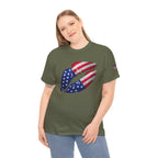 American Flag Kiss T‑Shirt – Patriotic USA Lip Print Tee for 4th of July