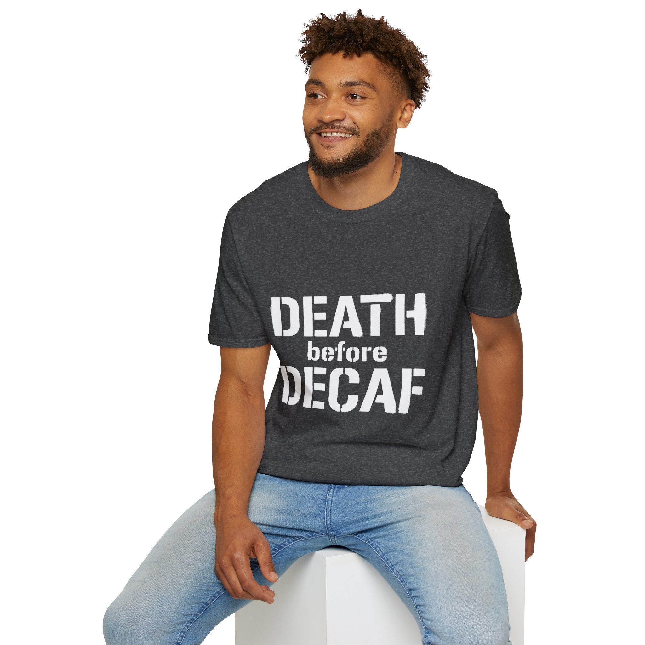 Death Before Decaf T-Shirt — Funny Coffee Lover Tee
