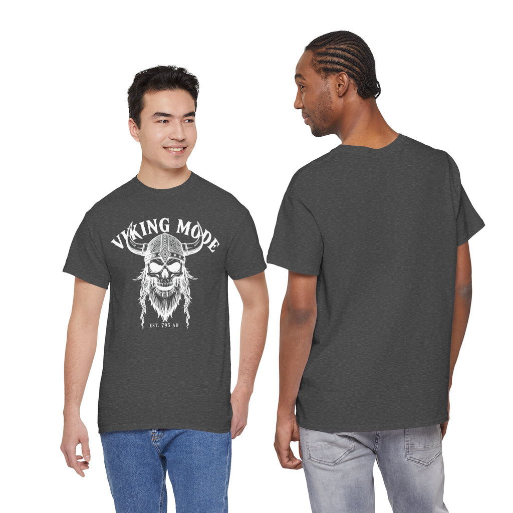Viking Mode Skull Viking T-shirt | Norse Helmet Skull Graphic Tee