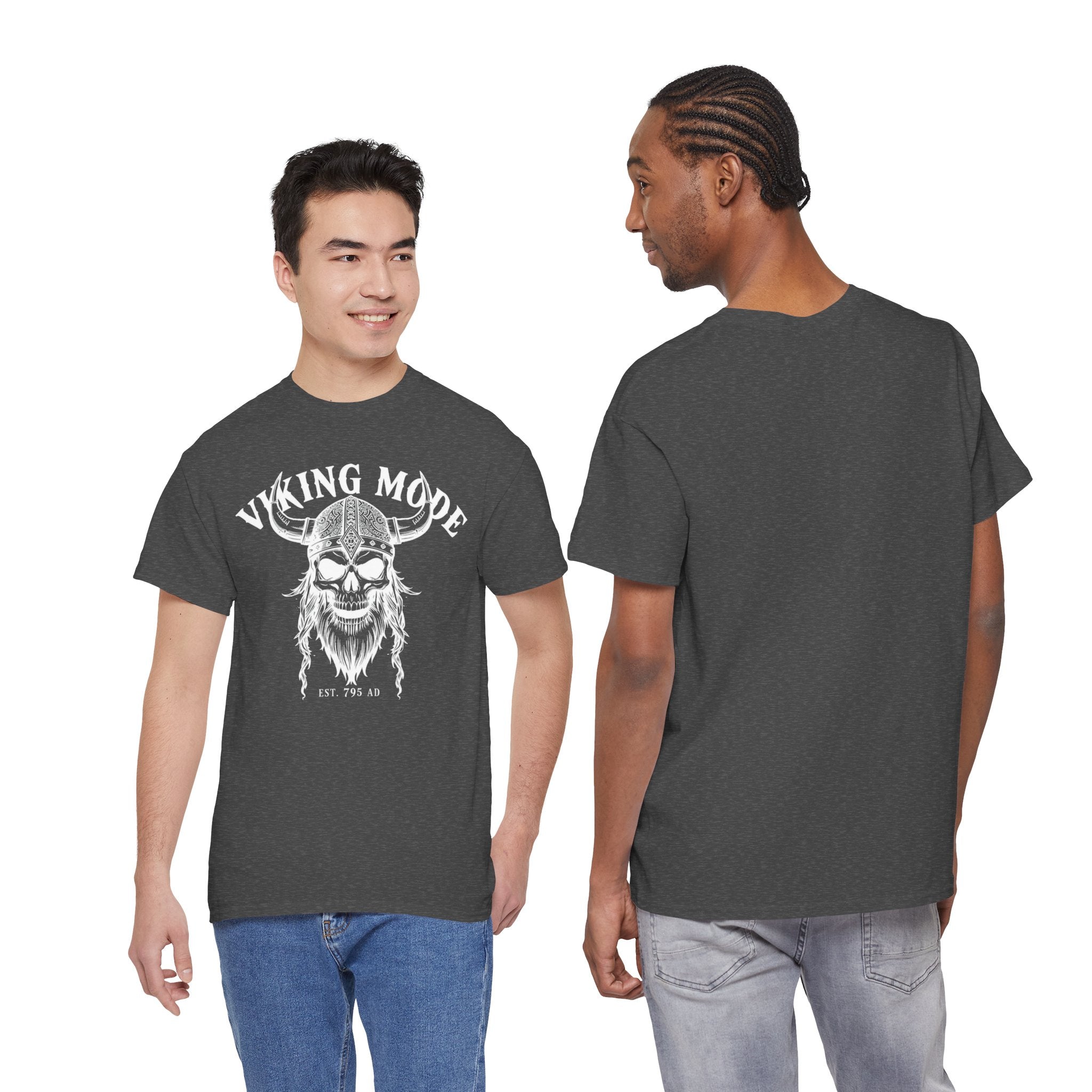 Viking Mode Skull Viking T-shirt | Norse Helmet Skull Graphic Tee