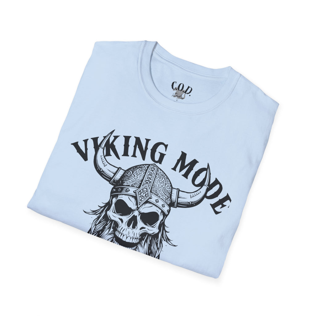 Viking Mode T-Shirt — Skull Horned Helmet Graphic