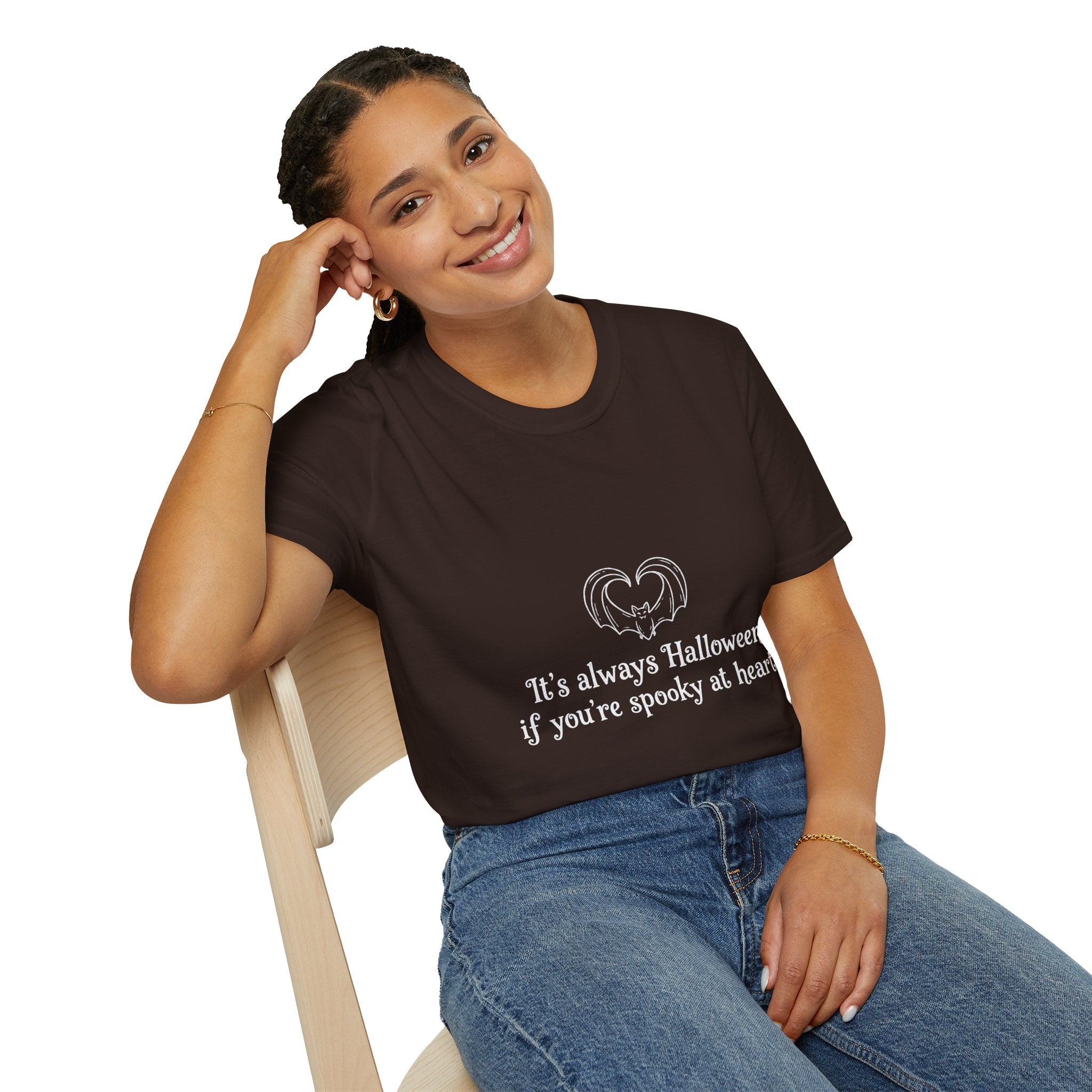Halloween Bat Heart T-Shirt — "It's Always Halloween If You're Spooky at Heart"