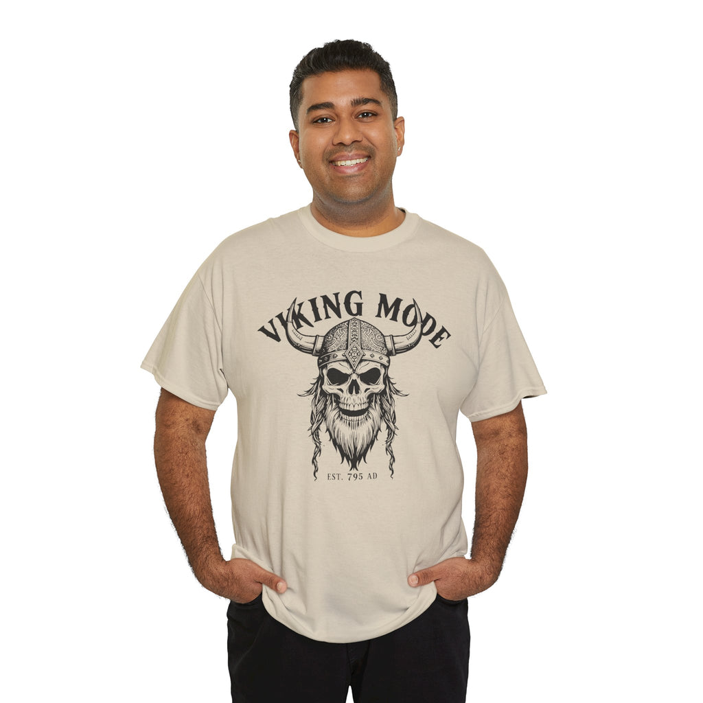Viking Mode Skull Viking T-shirt | Norse Helmet Skull Graphic Tee