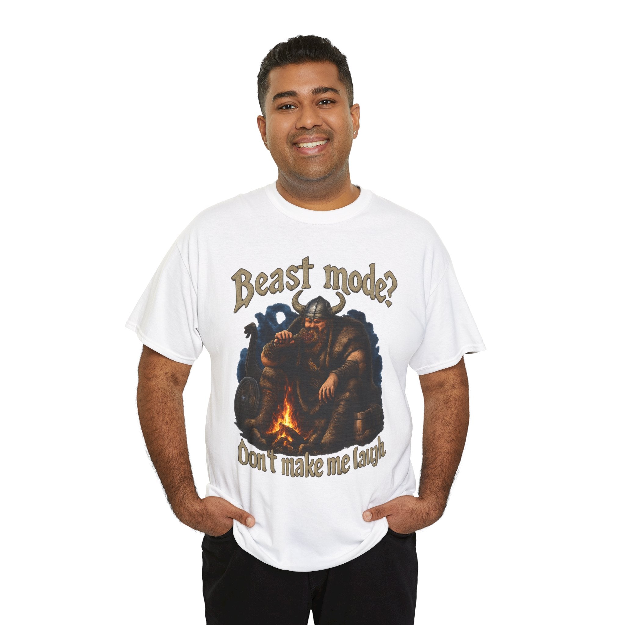 Viking Campfire T-Shirt — "Beast mode? Don’t make me laugh" Graphic Tee
