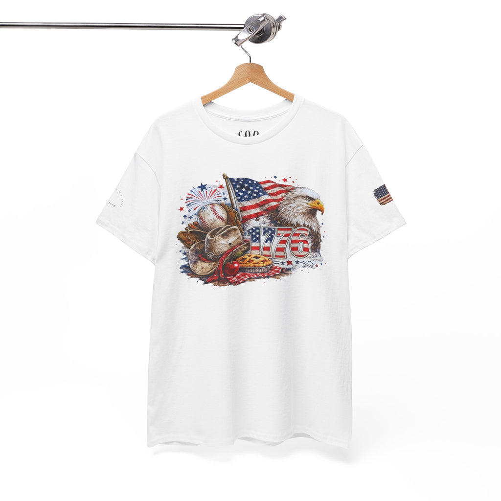 Patriotic Eagle American Flag T-Shirt — USA 1776 Military Tribute Tee