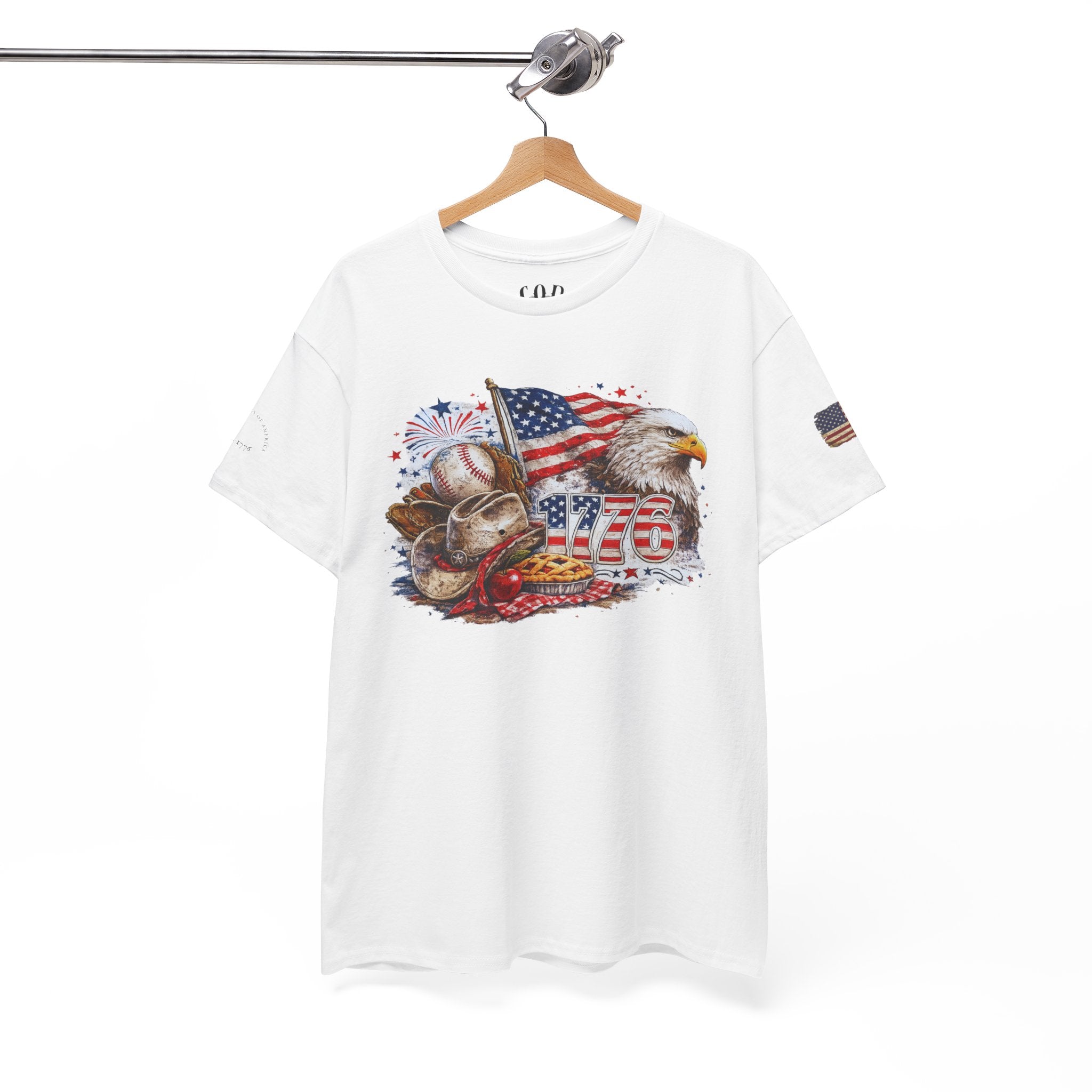 Patriotic Eagle American Flag T-Shirt — USA 1776 Military Tribute Tee