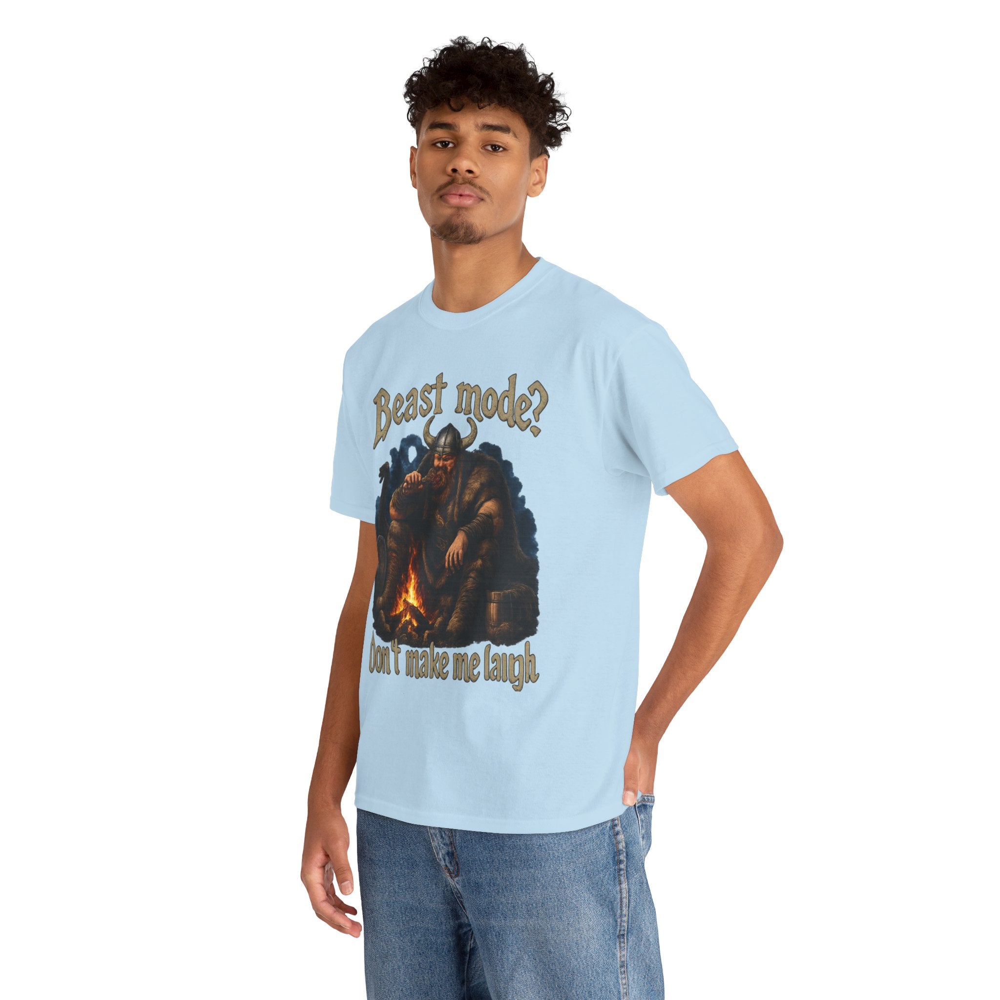 Viking Campfire T-Shirt — "Beast mode? Don’t make me laugh" Graphic Tee
