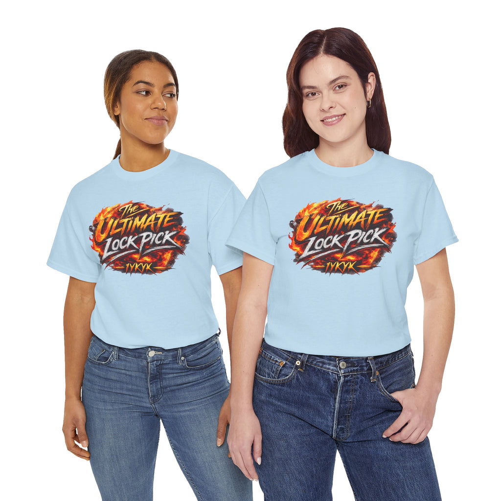 T-Shirt — "Ultimate Lock Pick" Fiery Logo Graphic Tee