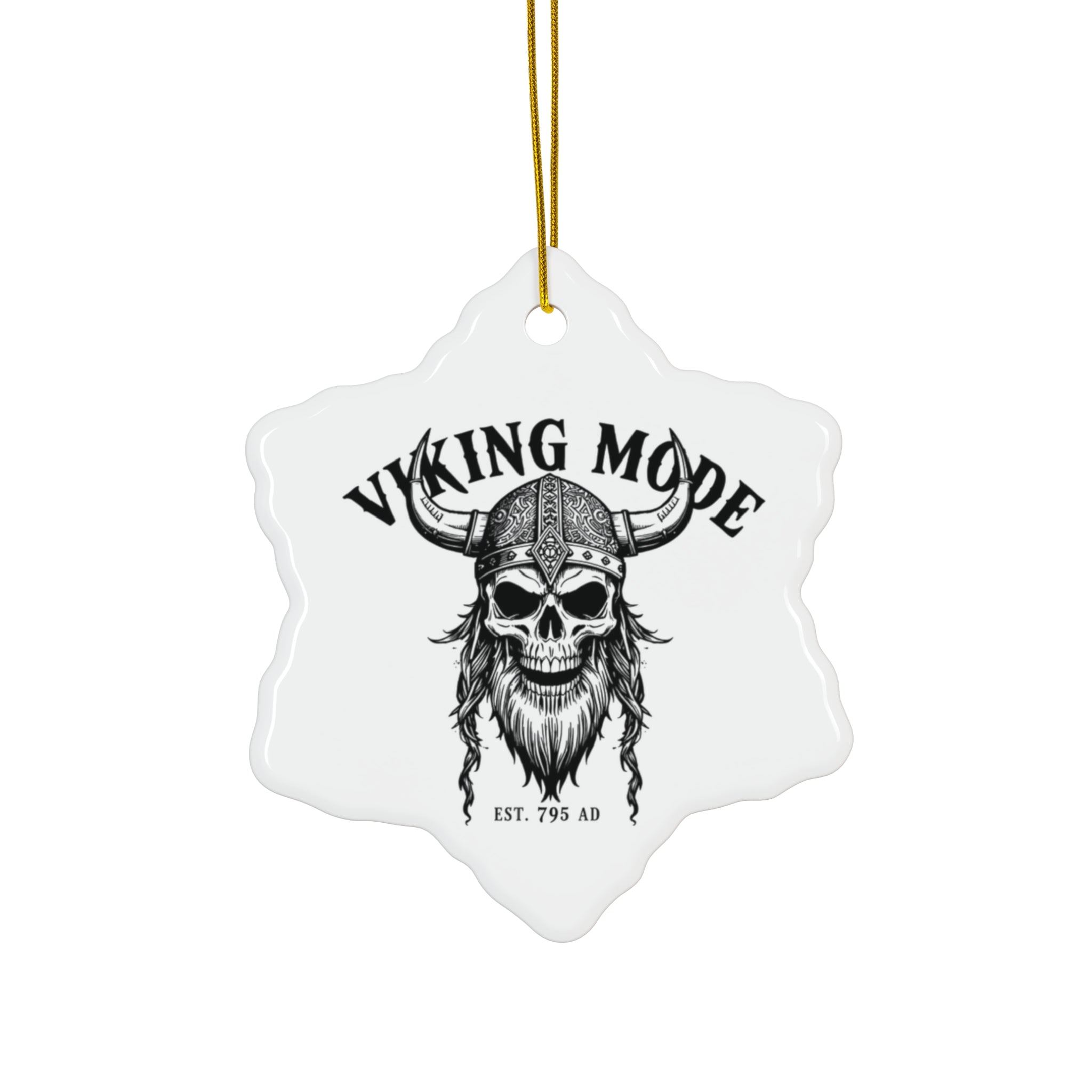 Viking Mode Skull Helmet ornament | Ceramic Ornament