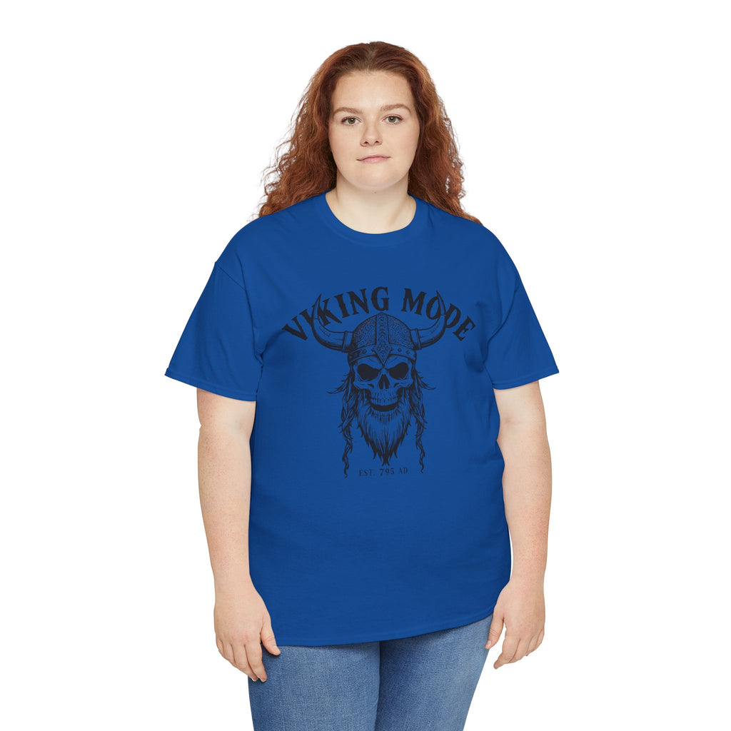 Viking Mode Skull Viking T-shirt | Norse Helmet Skull Graphic Tee