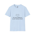 Halloween Bat Heart T-Shirt — "It's Always Halloween If You're Spooky at Heart"
