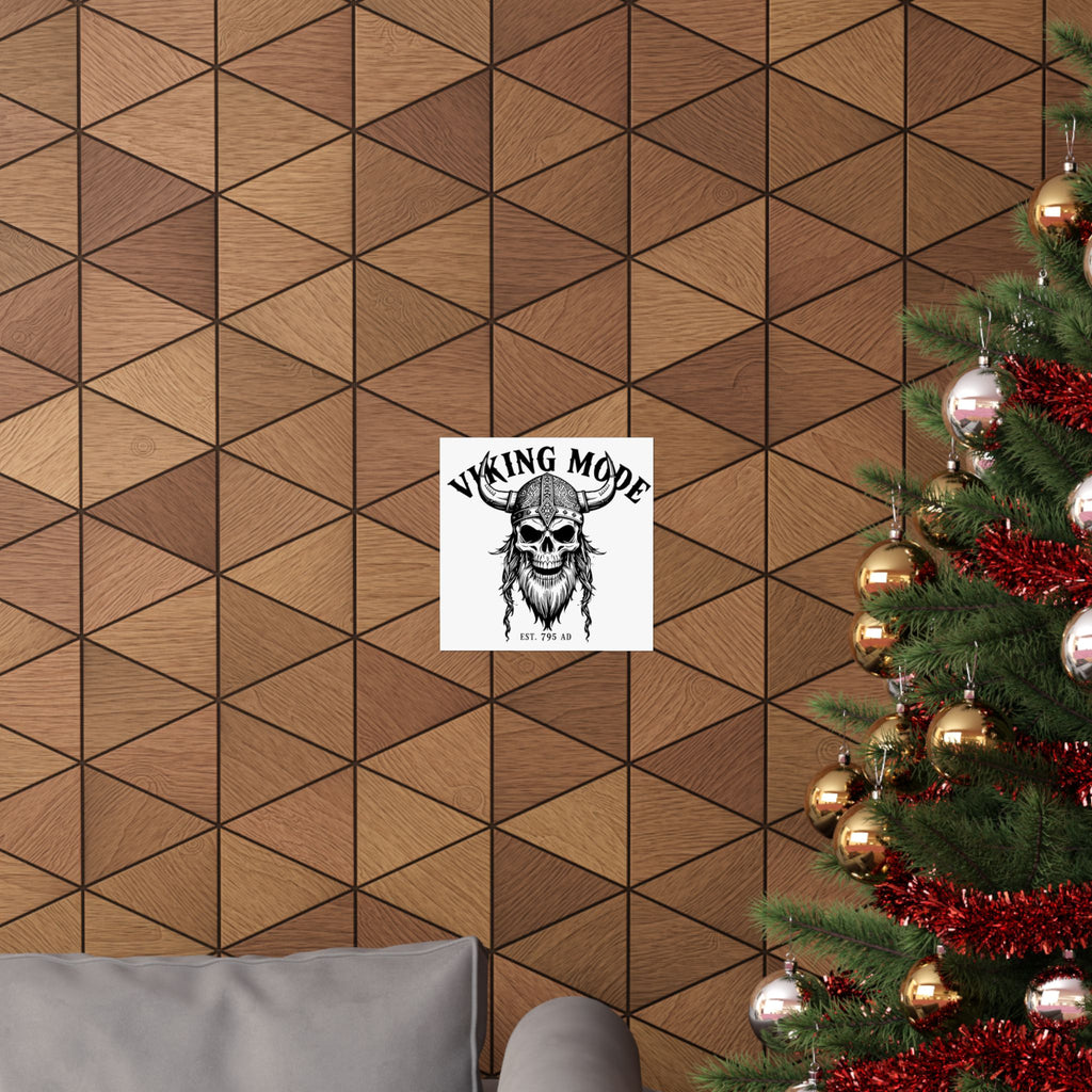 Viking Mode Skull Poster | Matte Vertical Poster