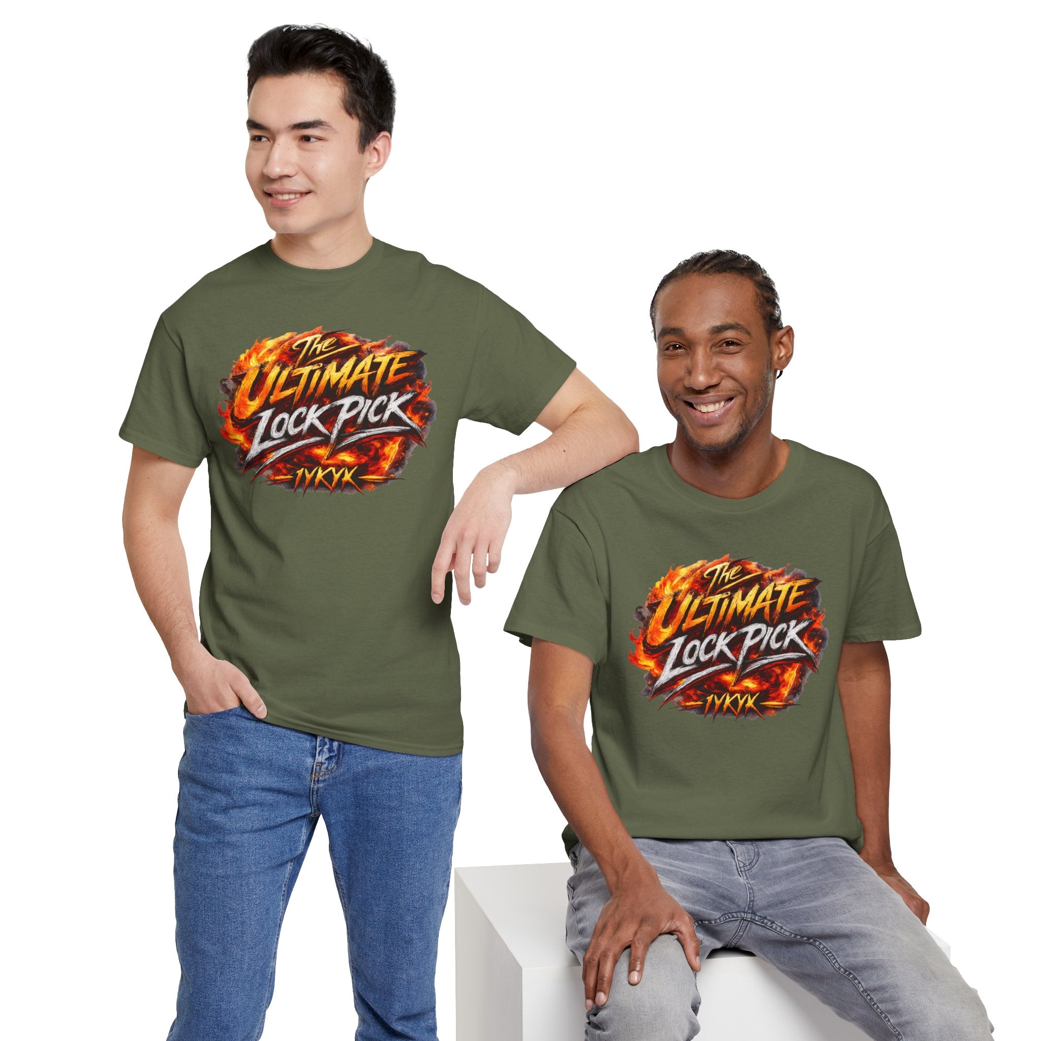 T-Shirt — "Ultimate Lock Pick" Fiery Logo Graphic Tee