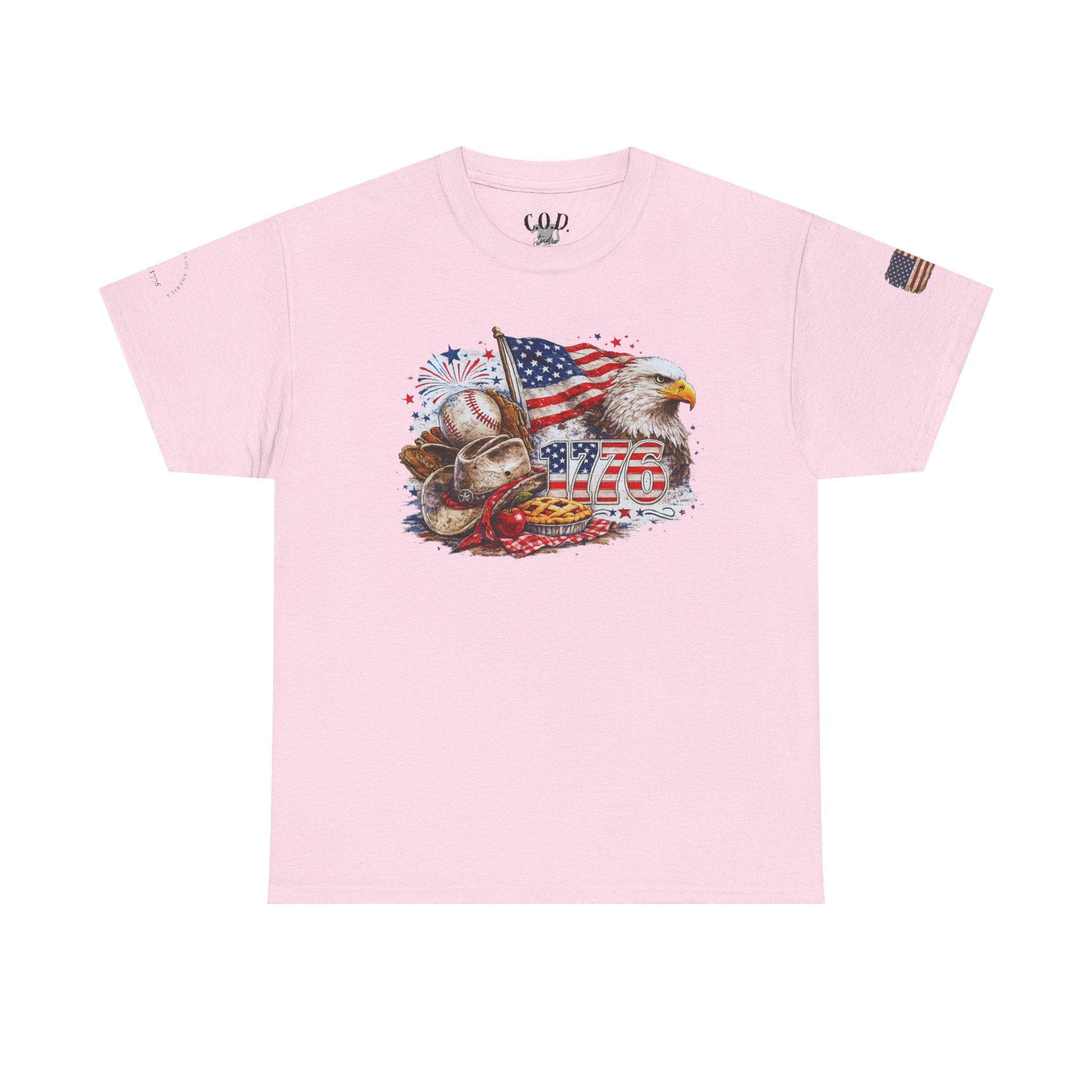 Patriotic Eagle American Flag T-Shirt — USA 1776 Military Tribute Tee