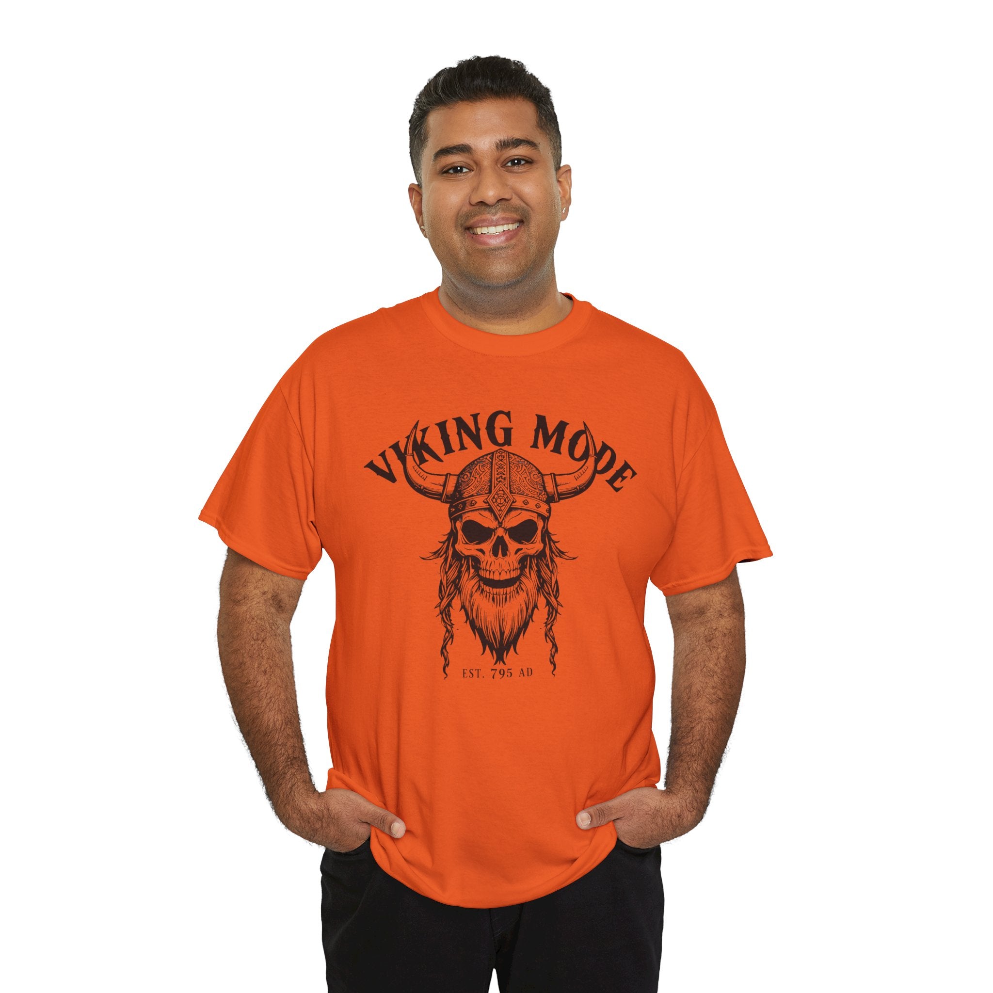 Viking Mode Skull Viking T-shirt | Norse Helmet Skull Graphic Tee