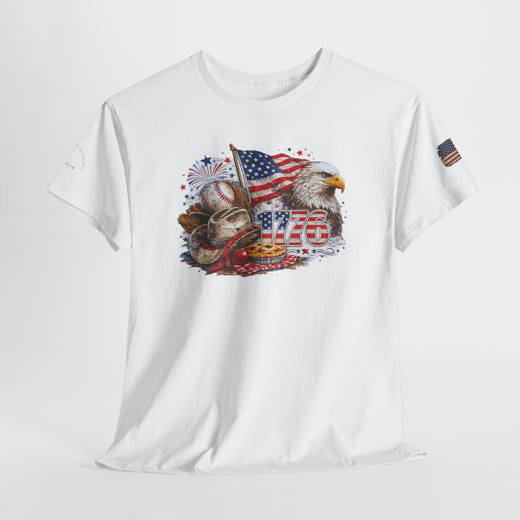 Patriotic Eagle American Flag T-Shirt — USA 1776 Military Tribute Tee