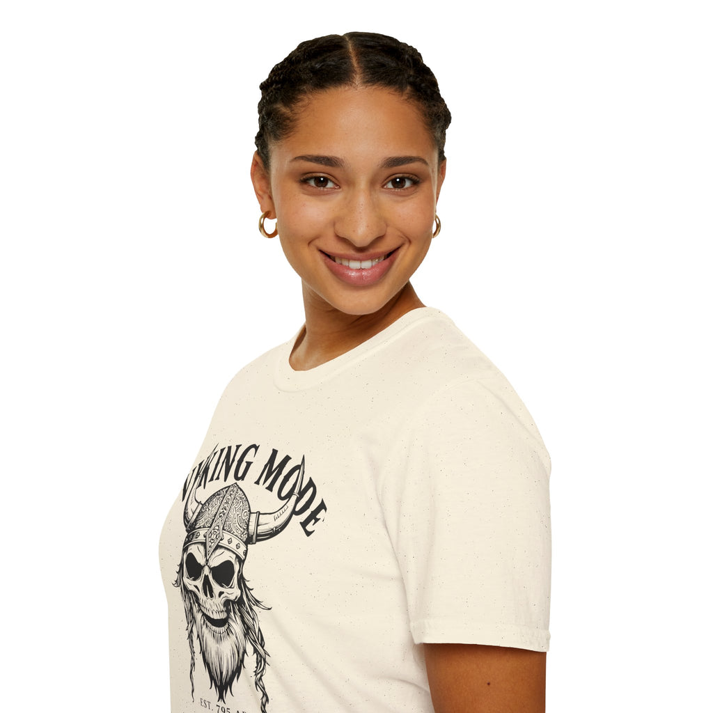 Viking Mode T-Shirt — Skull Horned Helmet Graphic