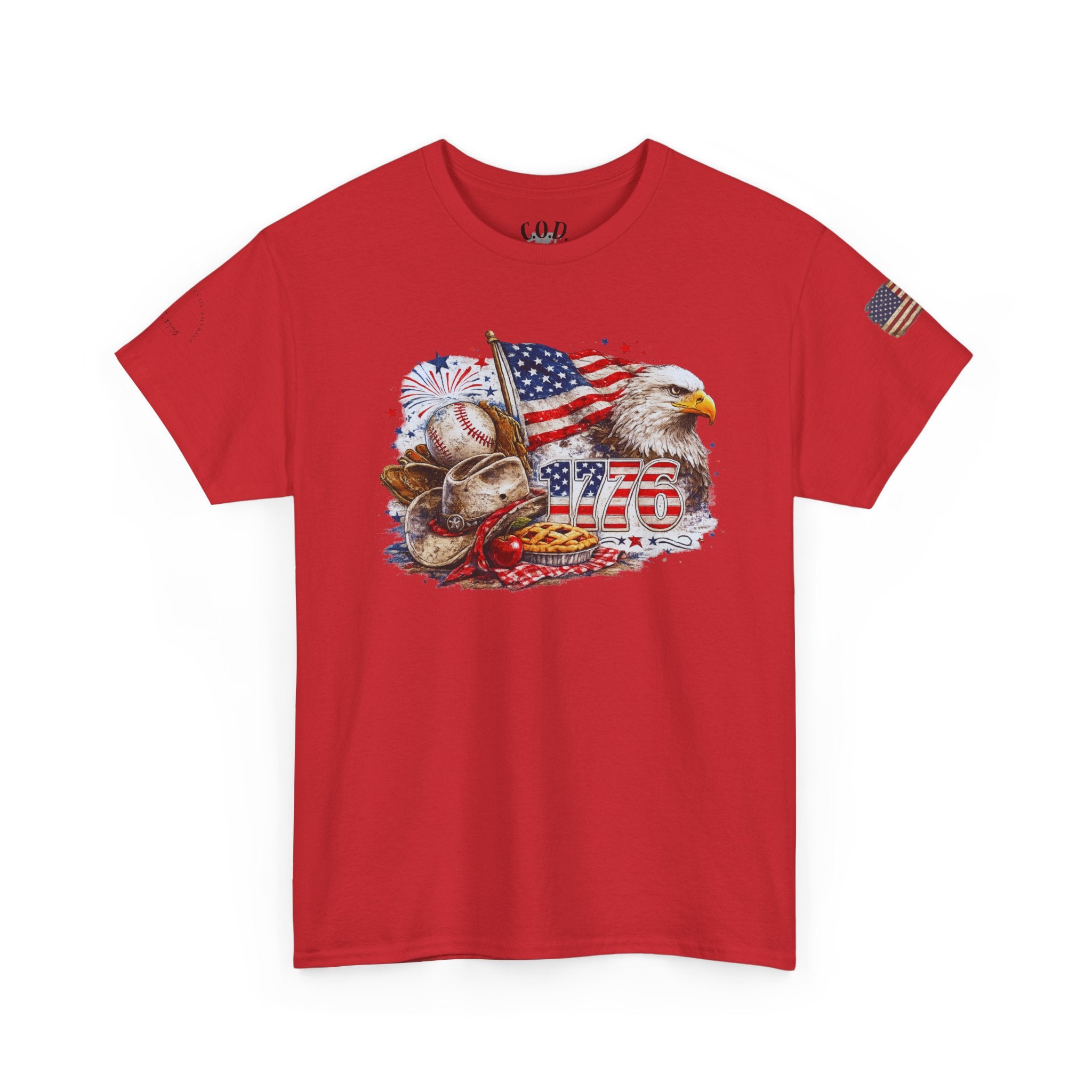 Patriotic Eagle American Flag T-Shirt — USA 1776 Military Tribute Tee