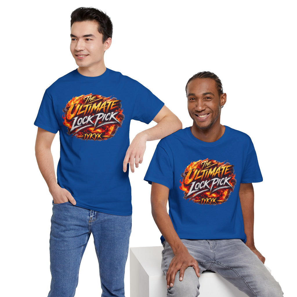 T-Shirt — "Ultimate Lock Pick" Fiery Logo Graphic Tee