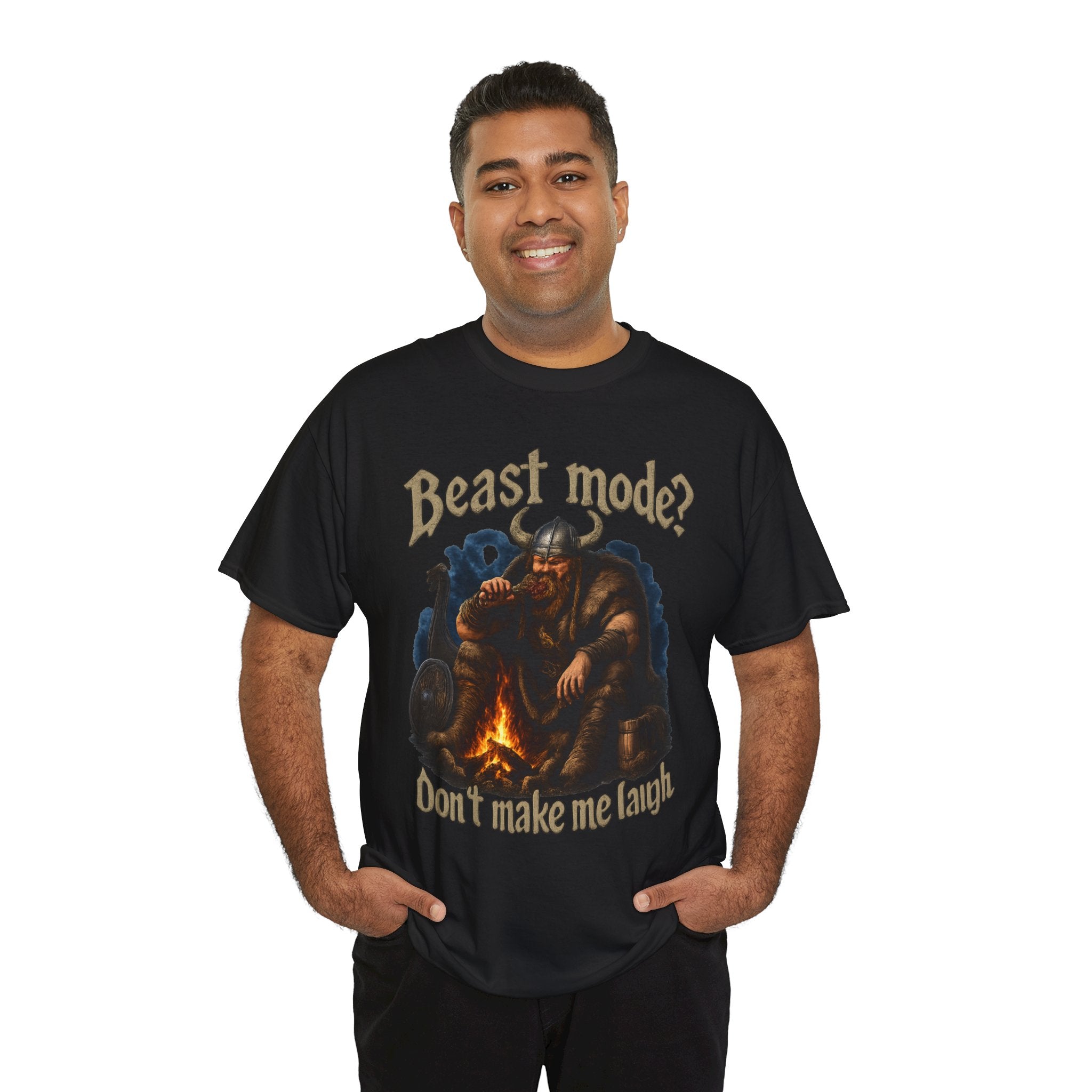 Viking Campfire T-Shirt — "Beast mode? Don’t make me laugh" Graphic Tee