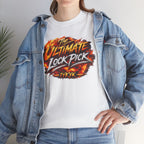 T-Shirt — "Ultimate Lock Pick" Fiery Logo Graphic Tee