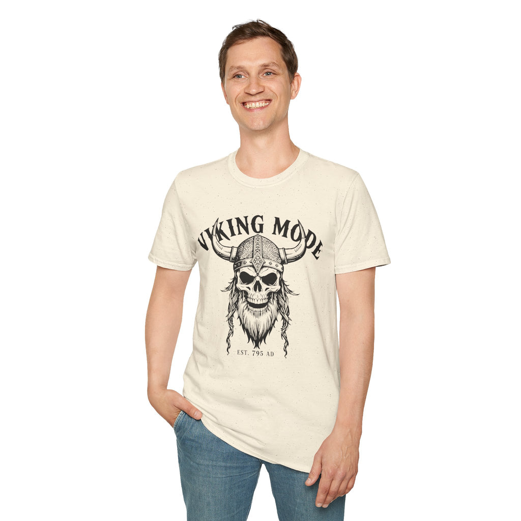 Viking Mode T-Shirt — Skull Horned Helmet Graphic