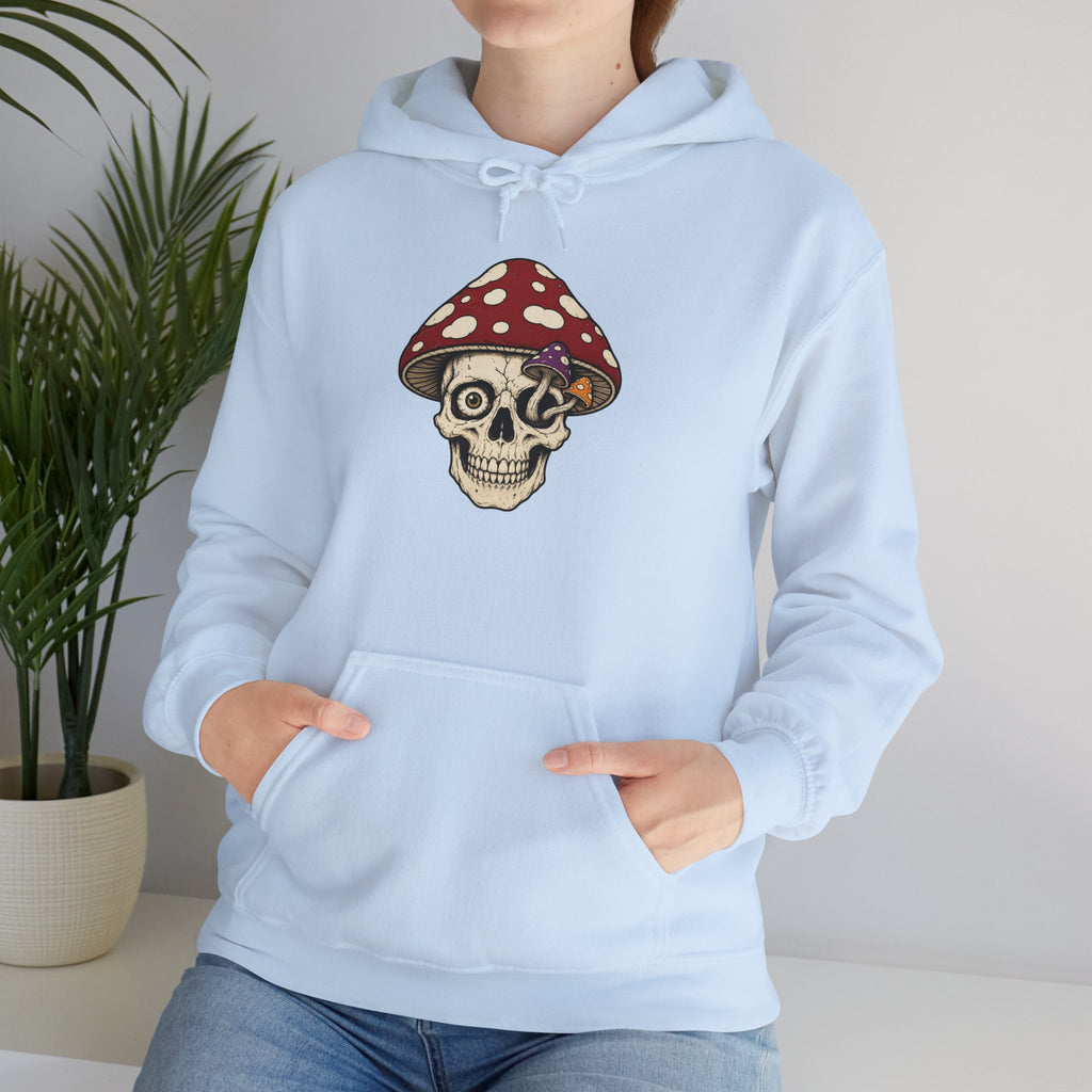 Mushroom Skull Hoodie — Gothic Mushroom Graveyard RIP Pullover