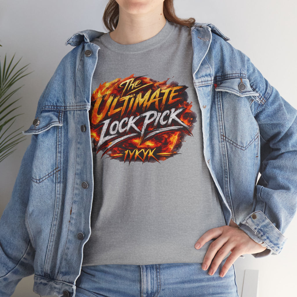 T-Shirt — "Ultimate Lock Pick" Fiery Logo Graphic Tee