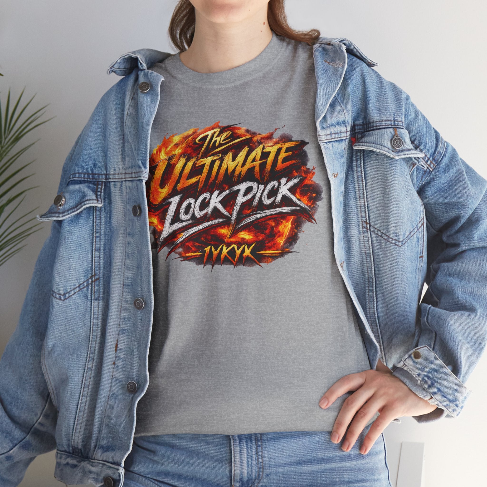 T-Shirt — "Ultimate Lock Pick" Fiery Logo Graphic Tee